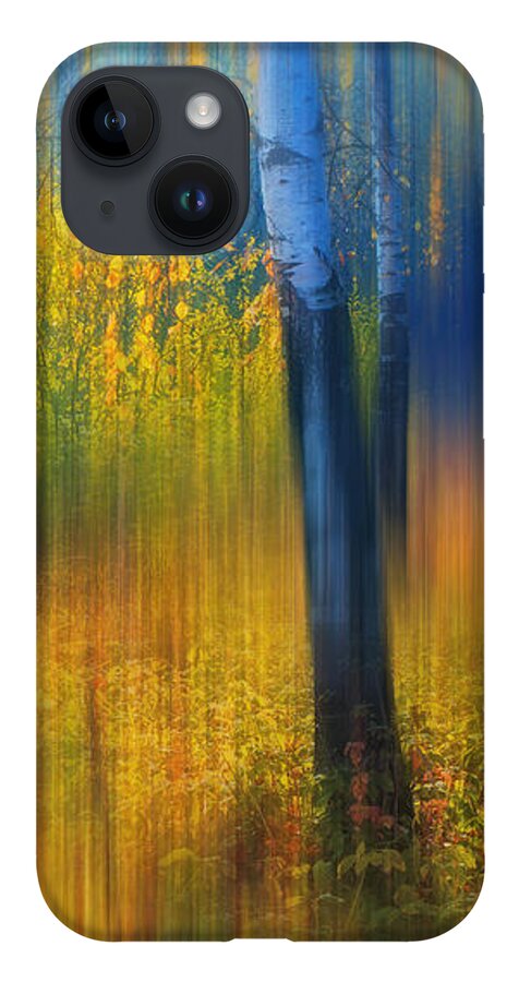 Autumn iPhone 14 Case featuring the photograph In the Golden Woods. Impressionism by Jenny Rainbow