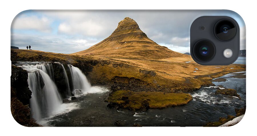 Kirkjufellsfoss iPhone 14 Case featuring the photograph Kirkjufellsfoss waterfalls by Michalakis Ppalis