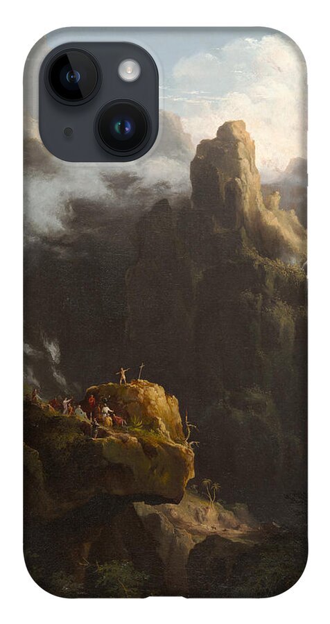 Thomas Cole iPhone 14 Case featuring the painting Landscape #1 by MotionAge Designs