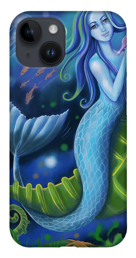 Mermaid iPhone 14 Case featuring the digital art Mermaid by Valerie White