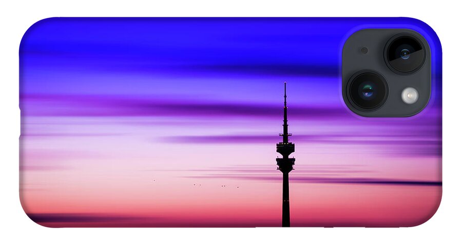 Bavaria iPhone Case featuring the photograph Munich - Olympiaturm at sunset by Hannes Cmarits