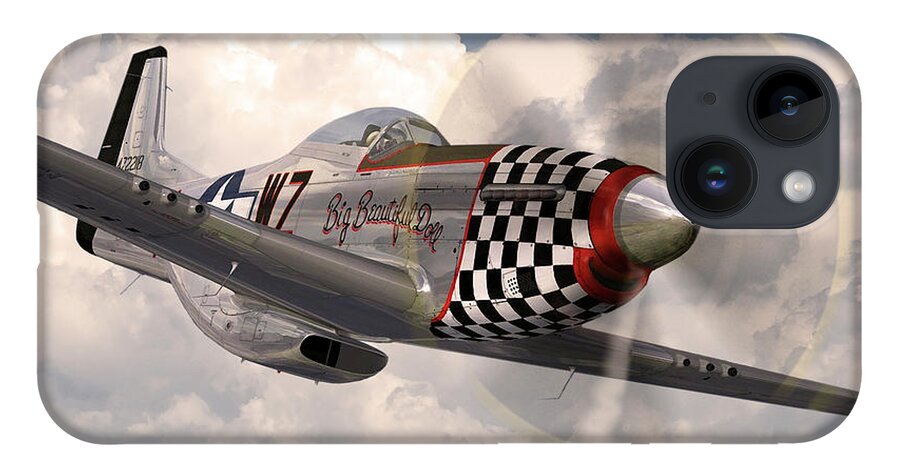 P-51 Mustang iPhone Case featuring the digital art P-51 Mustang Big Beautiful Doll by Airpower Art