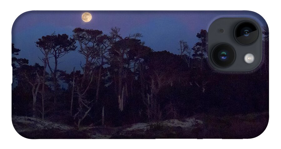 Moon iPhone 14 Case featuring the photograph Pebble Beach Moonrise by Derek Dean
