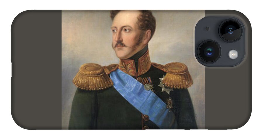 Julie Wilhelmine Hagen-schwarz (russian iPhone Case featuring the painting Portrait of Emperor Nikolai by MotionAge Designs