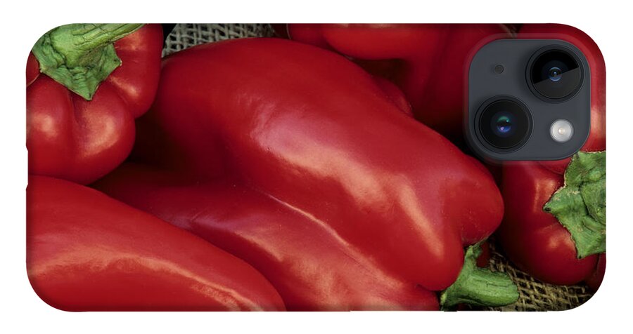 Pepper iPhone 14 Case featuring the photograph Red Bell Peppers #1 by Inga Spence