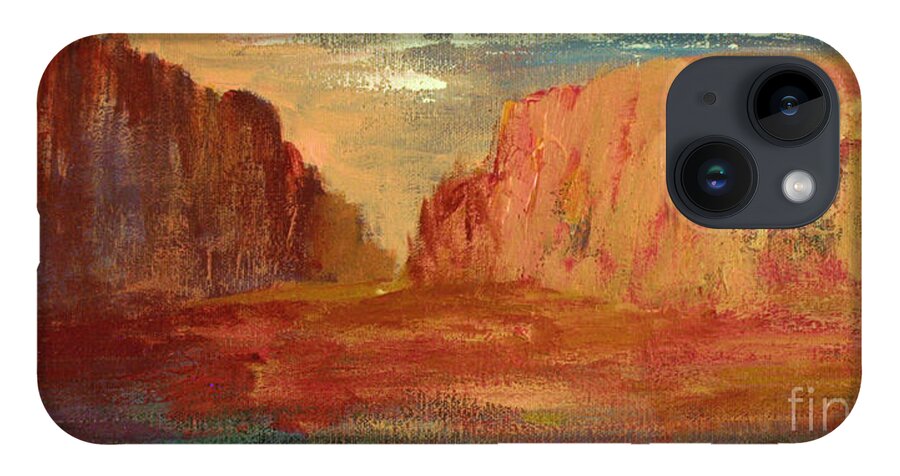 Painting iPhone 14 Case featuring the painting Red Sedona by Julie Lueders 