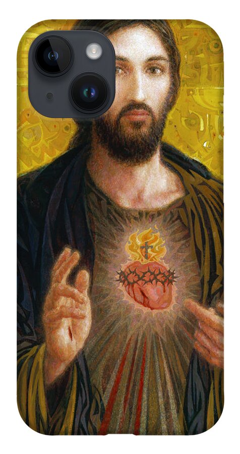 Christ iPhone Case featuring the painting Sacred Heart of Jesus by Smith Catholic Art