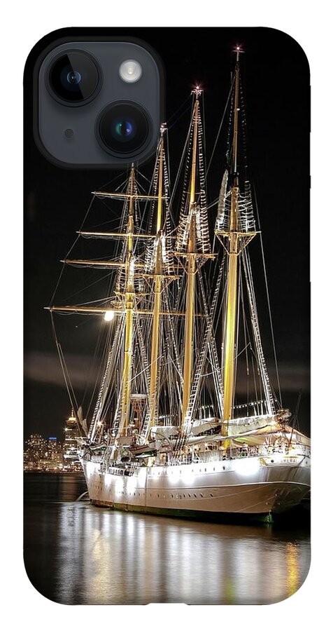 Alex Lyubar iPhone Case featuring the photograph Sailing ship at the pier by Alex Lyubar