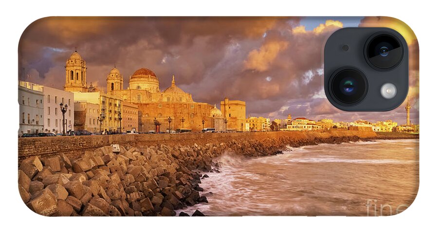 View iPhone 14 Case featuring the photograph Skyline from Campo del Sur Cadiz Spain #1 by Pablo Avanzini
