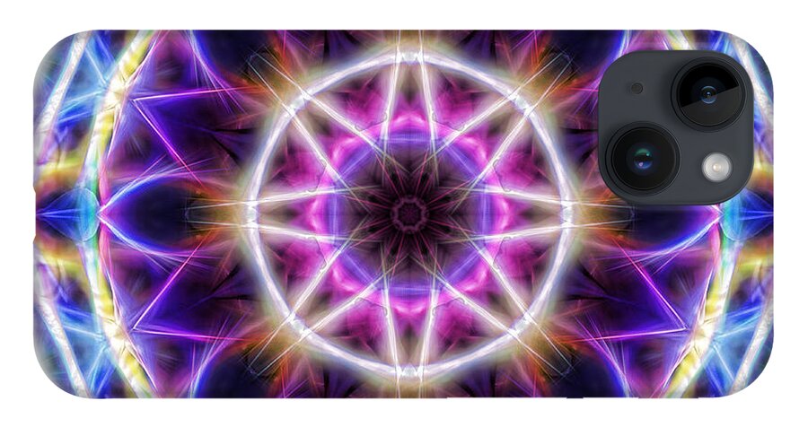 Mandala iPhone 14 Case featuring the digital art Spring Energy Mandala 2 by Beth Sawickie