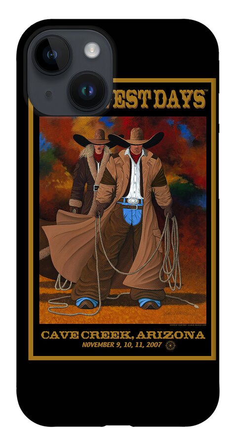 Wild West Days iPhone 14 Case featuring the painting Wild West Days Poster/Print #2 by Lance Headlee