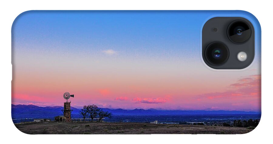 Windmill iPhone 14 Case featuring the photograph Windmill At Sunrise by Tim Kathka