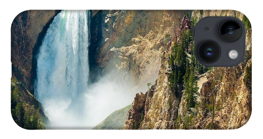 Yellowstone iPhone 14 Case featuring the photograph Yellowstone Waterfalls #1 by Sebastian Musial