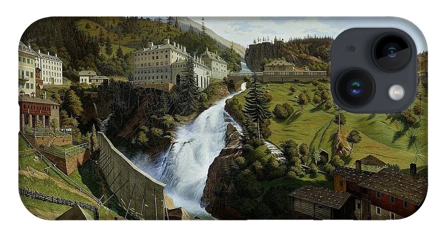 Hubert Sattler Wildbad Gastein 1844 iPhone Case featuring the painting Landscape by MotionAge Designs