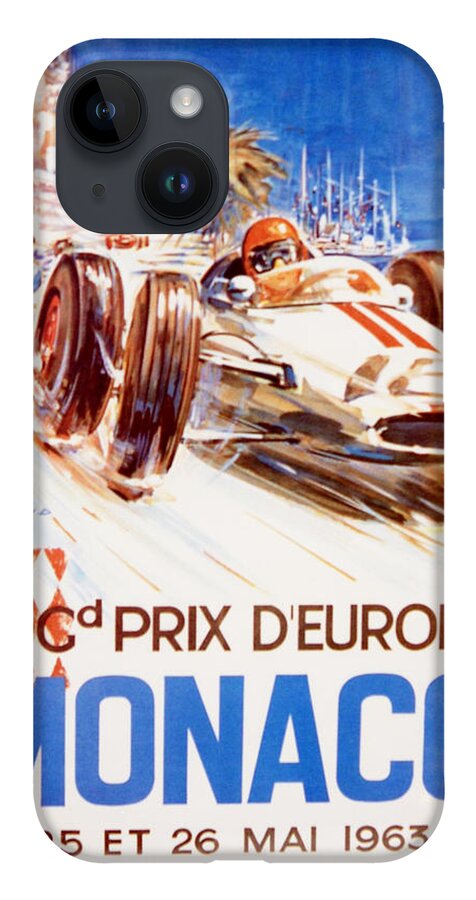 F1 iPhone 14 Case featuring the digital art 1963 F1 Monaco Grand Prix by Georgia Fowler