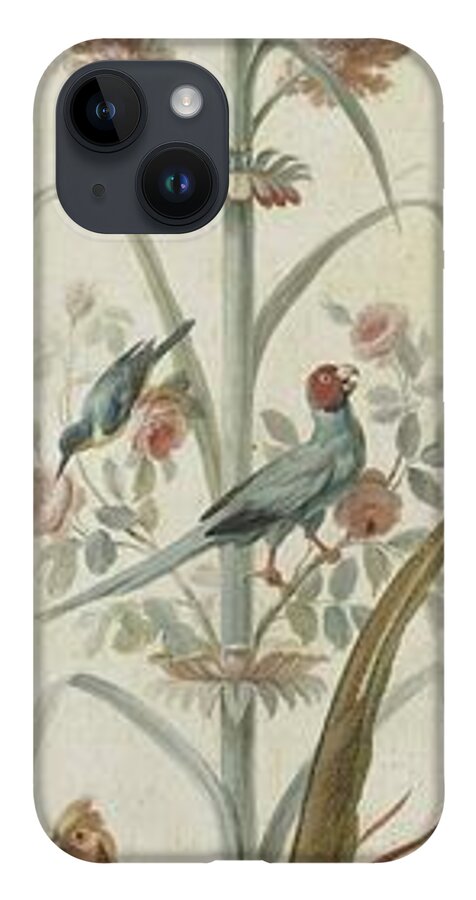 Decorative Depiction With Plants And Animals iPhone 14 Case featuring the painting Decorative Depiction with Plants and Animals #2 by Anonymous