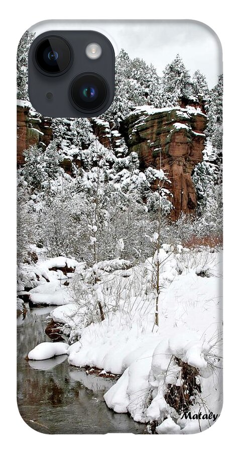 Snow iPhone 14 Case featuring the photograph East Verde Winter Crossing by Matalyn Gardner