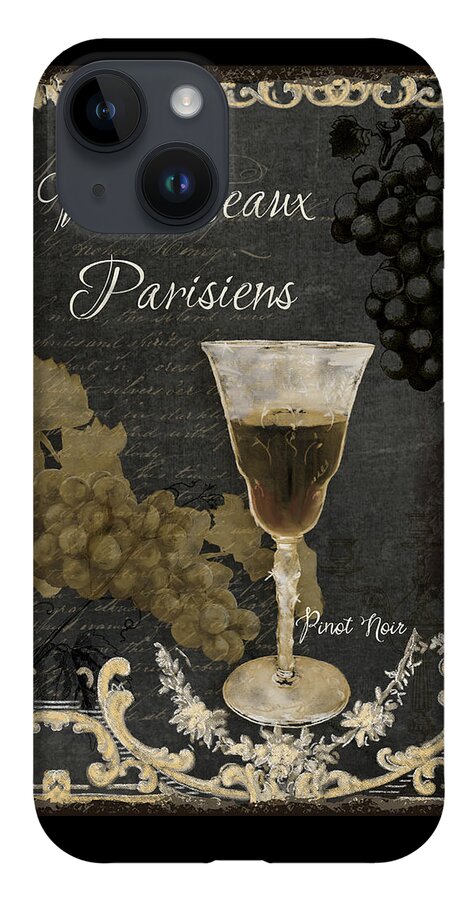 Chalk iPhone 14 Case featuring the painting Fine French Wines - Vins Beaux Parisiens by Audrey Jeanne Roberts