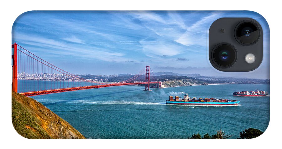 Golden Gate Bridge iPhone 14 Case featuring the photograph Golden Gate Bridge by Lev Kaytsner