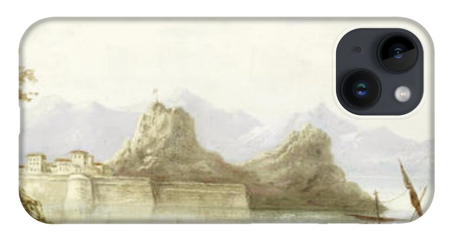 English School 19th Century The Old Fortress Of Corfu iPhone 14 Case featuring the painting The Old Fortress of Corfu by MotionAge Designs