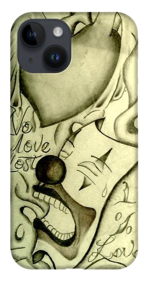 Black Art iPhone 14 Case featuring the drawing Untitled #2 by A S 