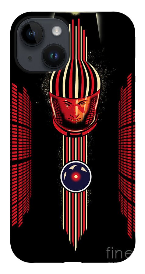 Space iPhone Case featuring the painting 2001 Spaceman by Sassan Filsoof