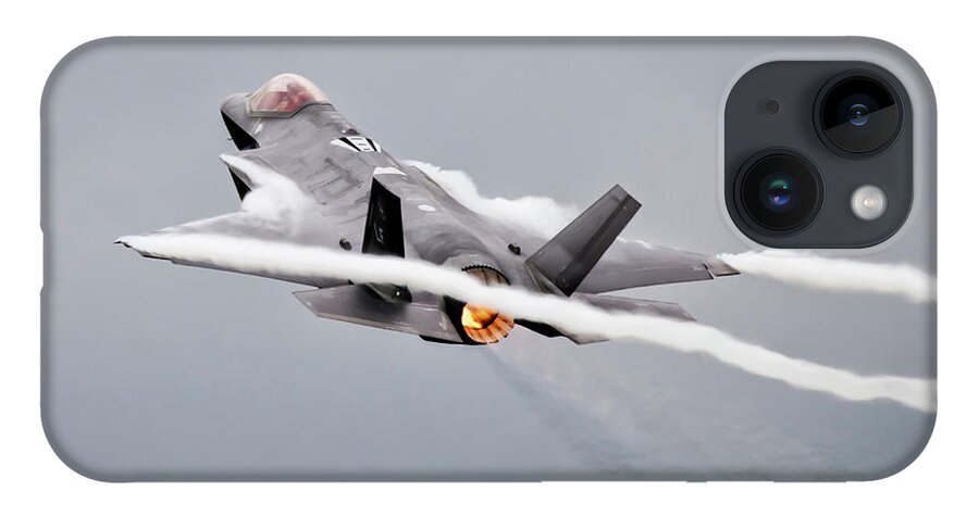 F35 iPhone Case featuring the digital art F35 Lightning II by Airpower Art