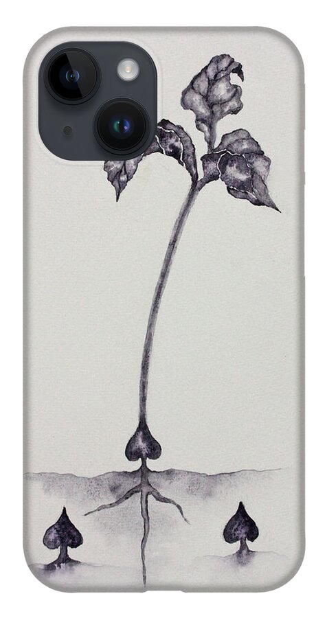 Three Of Spades iPhone 14 Case featuring the painting 3 of Spades by Srishti Wilhelm
