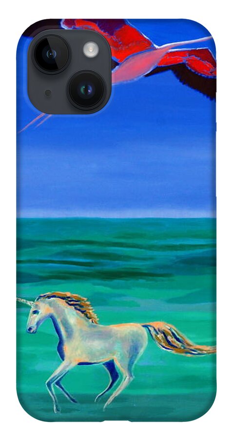 Flamingo iPhone Case featuring the painting Sons of the Sun by Enrico Garff