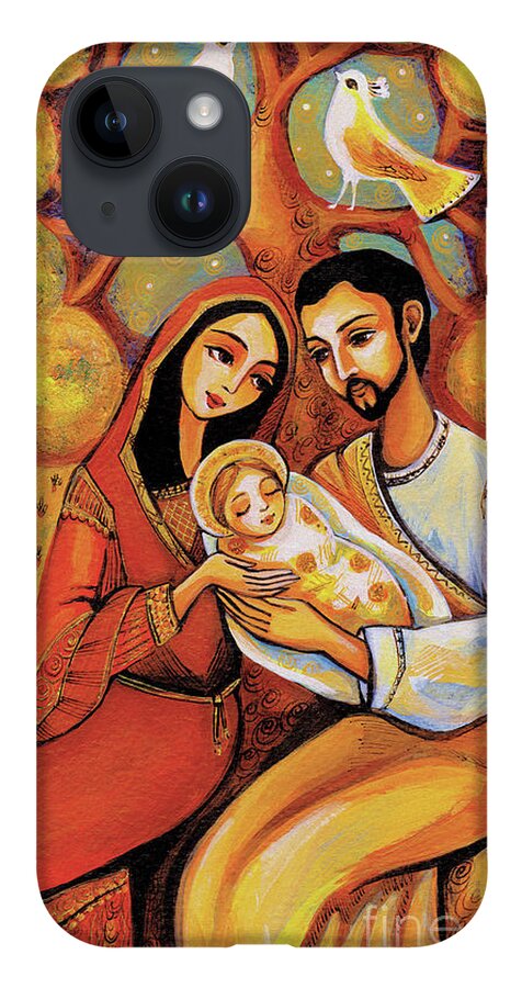 Holy Family iPhone 14 Case featuring the painting Tree of Life by Eva Campbell