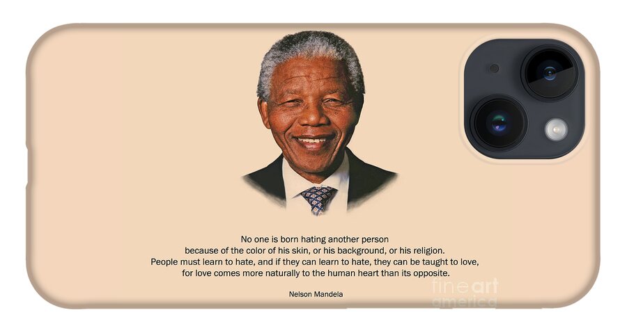 Nelson Mandela iPhone 14 Case featuring the photograph 34- No One Is Born Hating by Joseph Keane