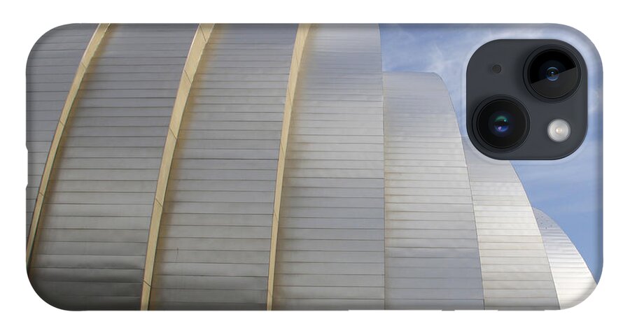 Abstract Building iPhone 14 Case featuring the photograph Kauffman Center for Performing Arts by Mike McGlothlen