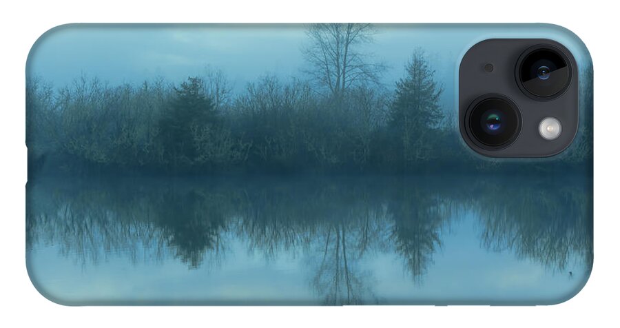 Reflections Lake iPhone Case featuring the photograph Reflections blue lake by Cathy Anderson