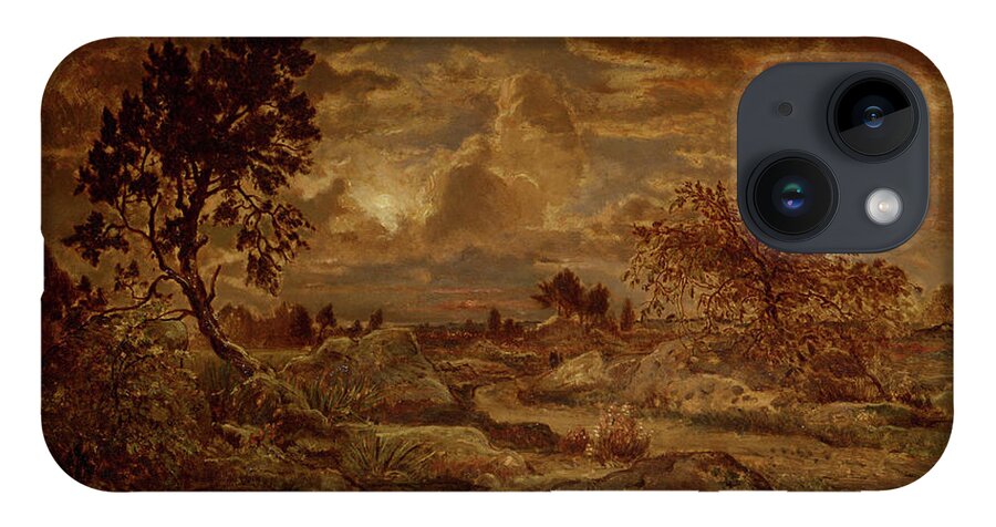 Sunset Near Arbonne iPhone Case featuring the painting Sunset near Arbonne by Theodore Rousseau