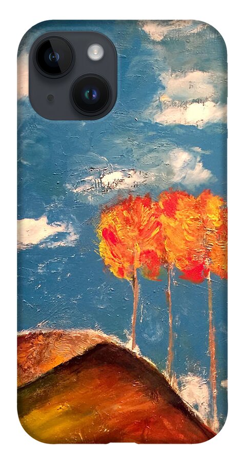 Trees iPhone 14 Case featuring the painting 5 Brothers by Dennis Ellman