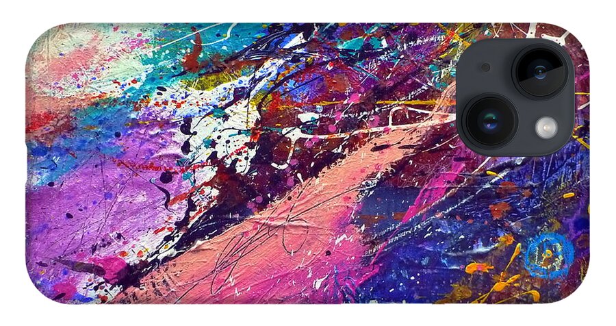 Abstract Painting iPhone 14 Case featuring the painting A Faded Memory by Tracy Bonin