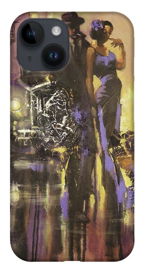 Gangsters iPhone 14 Case featuring the painting A Gangsters Life by Tom Shropshire