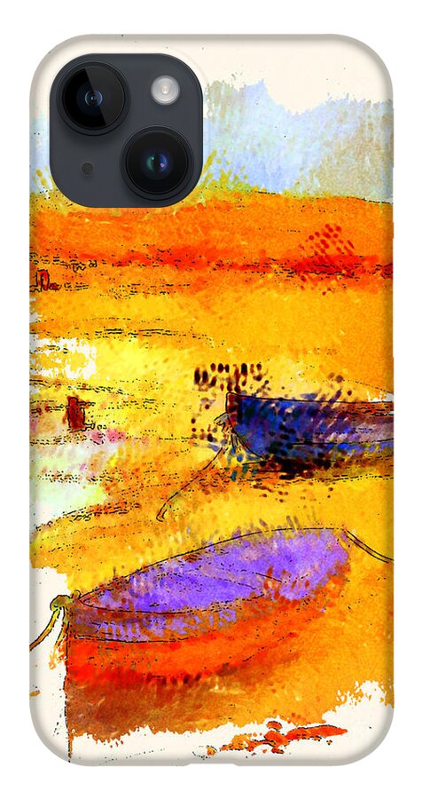 Boats iPhone Case featuring the painting A Little Dingy by Julie Lueders 