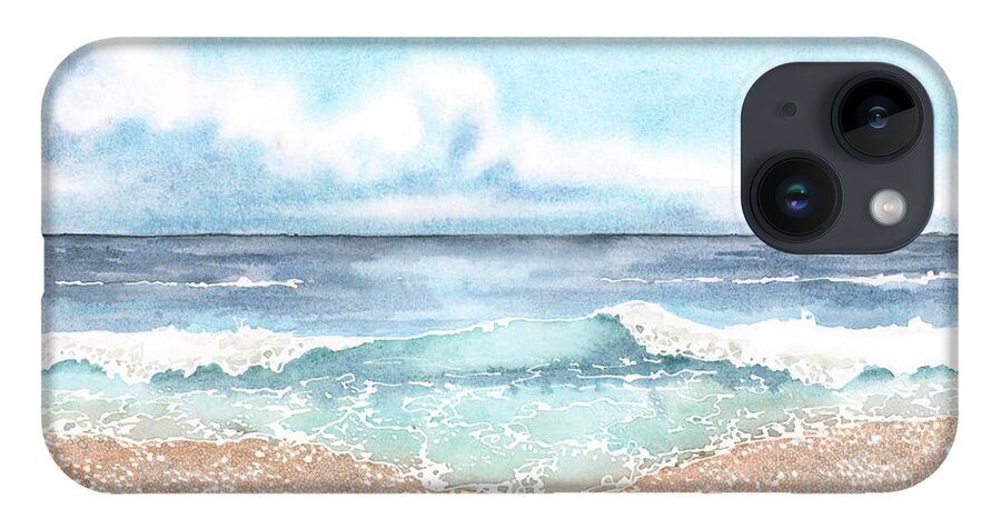 Beach iPhone 14 Case featuring the painting A Perfect Day by Hilda Wagner