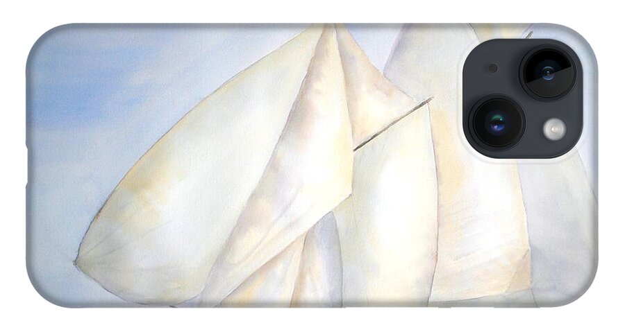 Yacht iPhone 14 Case featuring the painting A Press of Sails by Diane Kirk