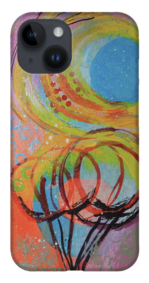 Bright iPhone 14 Case featuring the mixed media A Sunny Day by April Burton
