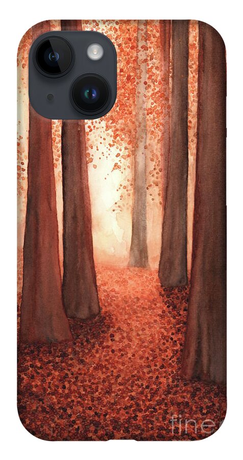 Redwoods iPhone 14 Case featuring the painting A Walk in the Redwoods by Hilda Wagner