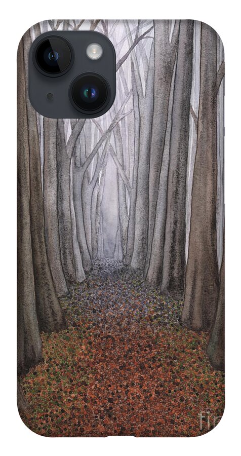 Forest iPhone 14 Case featuring the painting A Walk in the Woods by Hilda Wagner