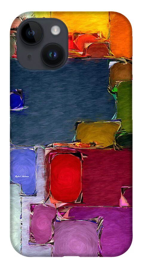 Rafael Salazar iPhone 14 Case featuring the digital art Abstract 005 by Rafael Salazar
