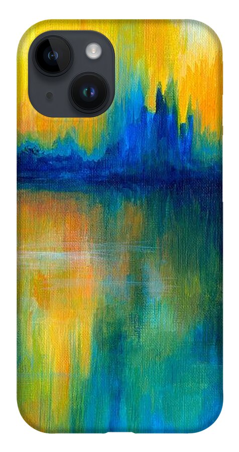 Abstract iPhone 14 Case featuring the painting Abstract 14 by Lucie Dumas