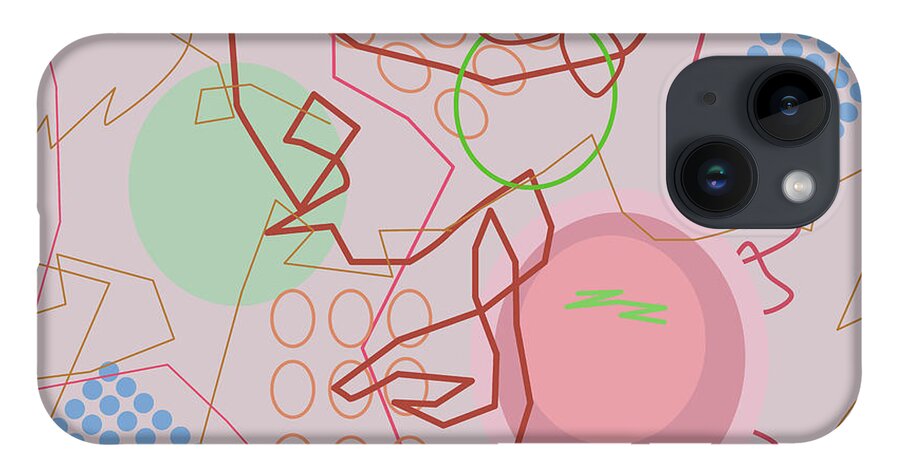 Pink iPhone 14 Case featuring the digital art Abstract 8 pink by April Burton
