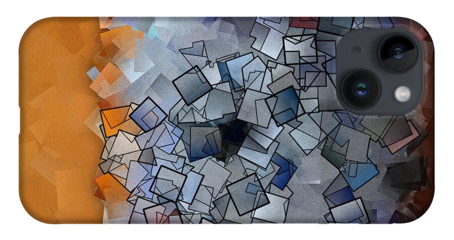 Abstract iPhone 14 Case featuring the digital art Revival - Abstract Tiles No15.824 by Jason Freedman