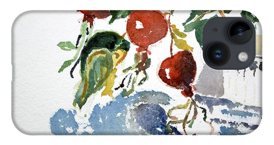  iPhone 14 Case featuring the painting Abstract Vegetables 2 by Kathleen Barnes