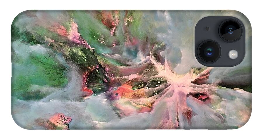 Abstract iPhone 14 Case featuring the painting Affinity by Soraya Silvestri