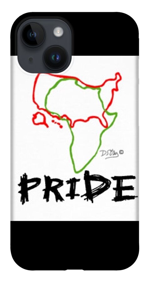 Portrait iPhone 14 Case featuring the mixed media African American Pride by Deborah Stanley